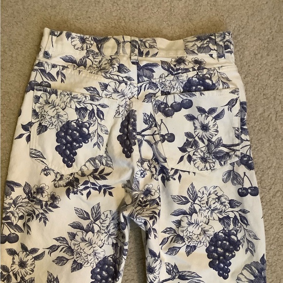 Reformation Jeans Cynthia Toile High Rise Straight White & Blue Size 27/4 small - Picture 10 of 13